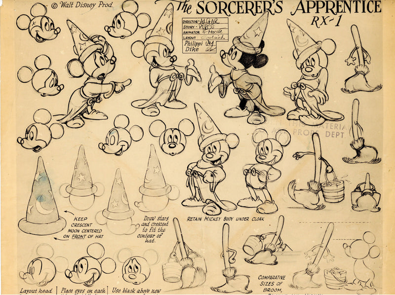 The Sorcerer's Apprentice: Mickey Mouse Model Sheet