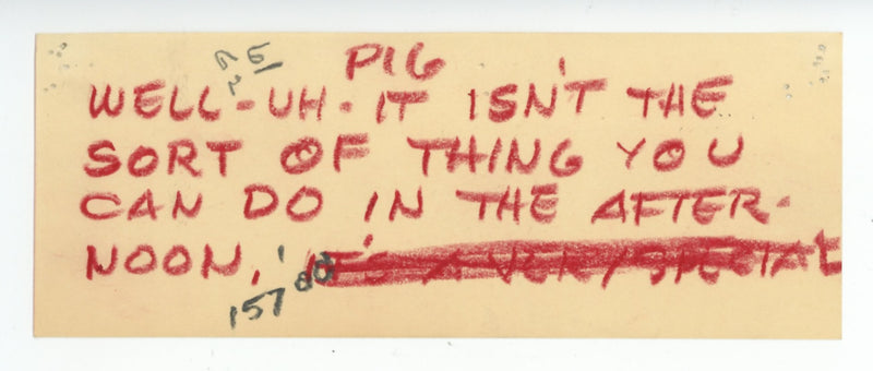 Winnie the Pooh and Tigger Too Original Double-Sided Storyboard Drawing with Matching Dialogue Tag: Piglet