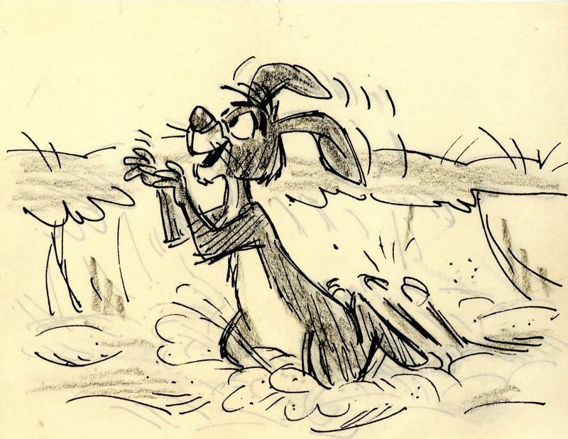 Winnie the Pooh and Tigger Too Original Double-Sided Storyboard Drawing: Rabbit