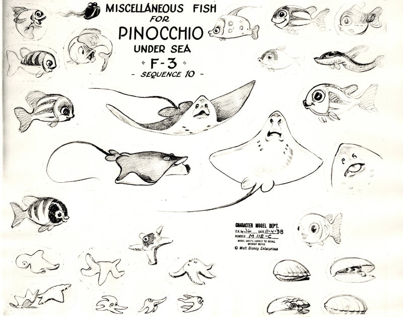 Pinocchio Original Stat Model Sheet: Fish