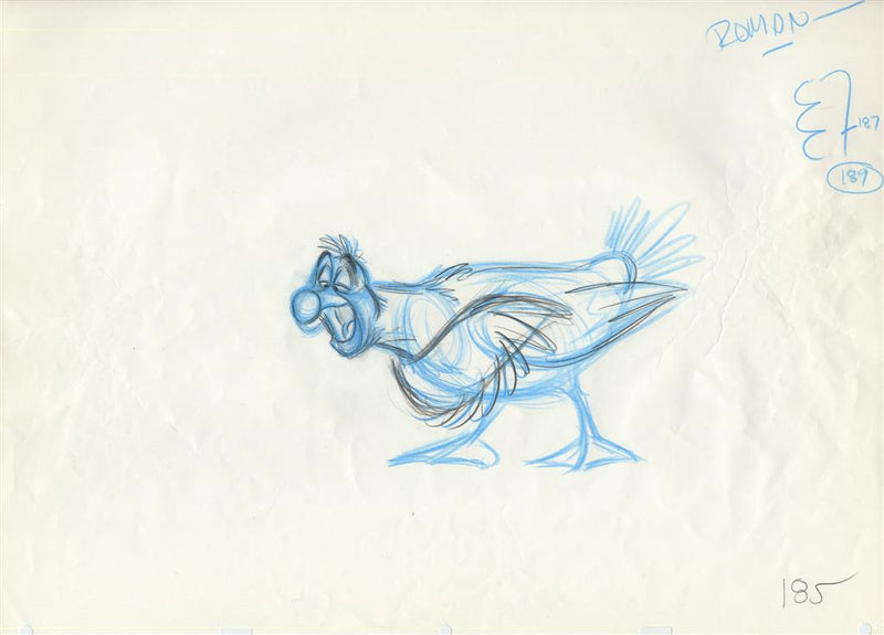 The Little Mermaid Original Production Drawing: Scuttle