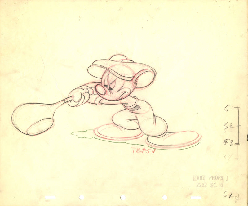 Canine Caddy Original Production Drawing: Mickey Mouse