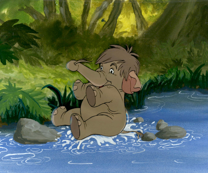 The Jungle Book Original Production Cel with Hand-Painted Background: Hathi Jr.