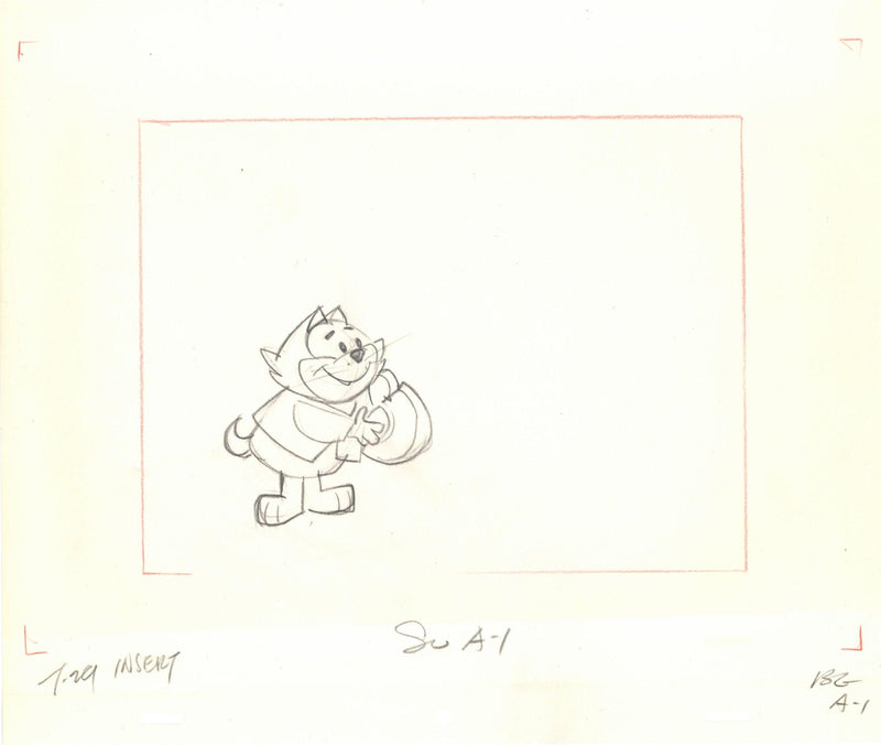 Top Cat and Benny the Ball Double Aperture Drawings: One Signed by Iwao Takamoto