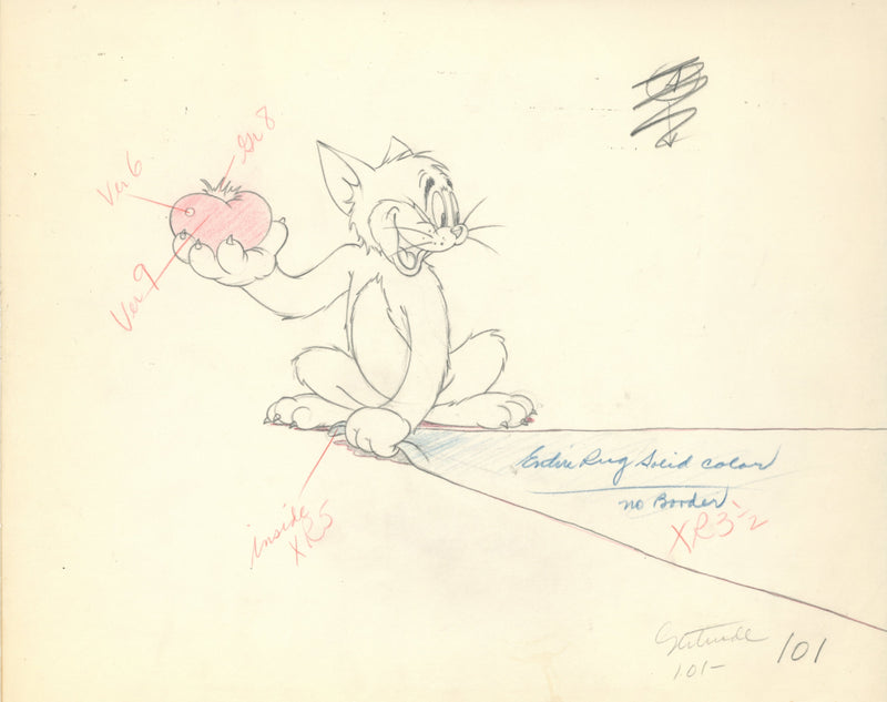 Tom and Jerry Pair of Vintage Production Drawings: Tom, Cherie