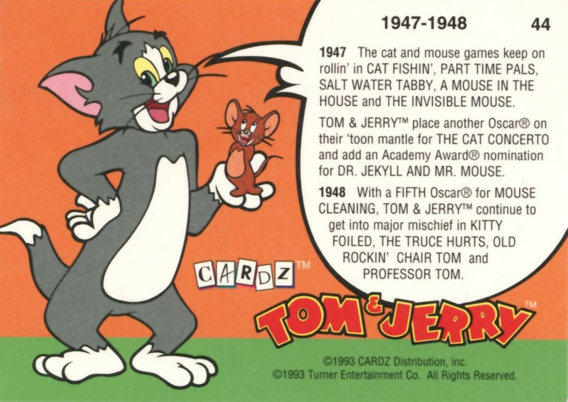 "The Cat's Concerto" Tom and Jerry Original Production Drawing, Production Sheet, and Collectible Card (Framed)