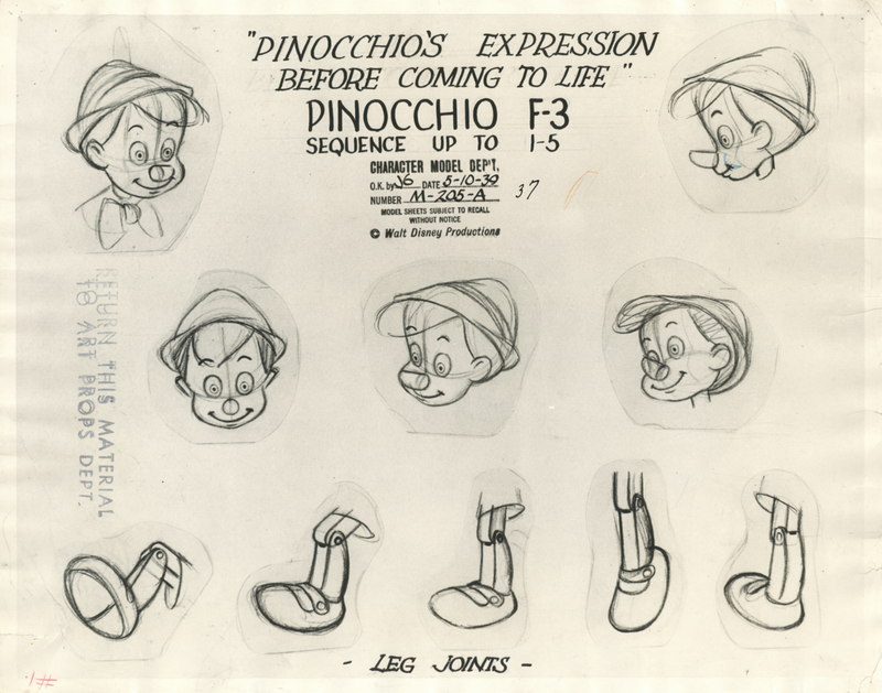 Pinocchio Original Stat Model Sheet: Pinocchio