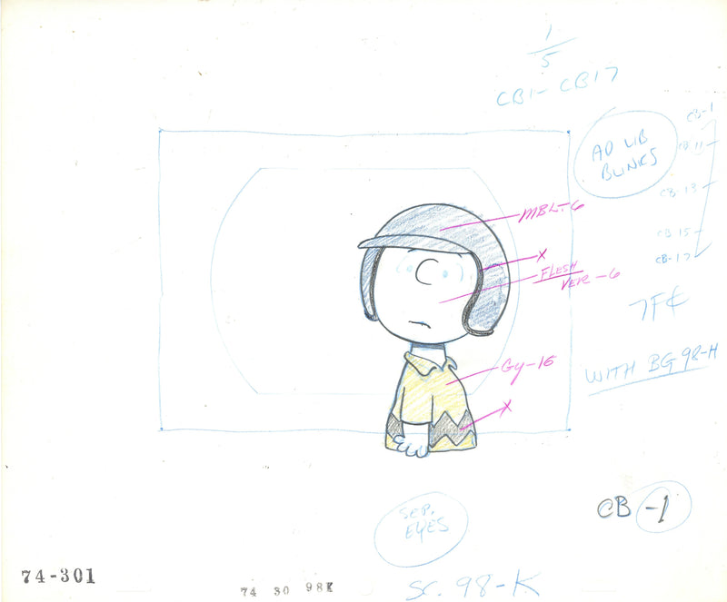 Peanuts Original Production Cel with Matching Layout Drawing: Marcie, Charlie Brown