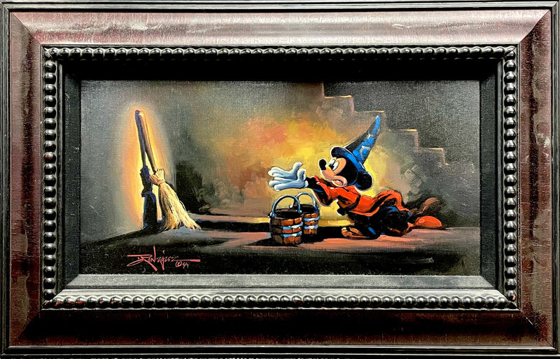 Original Painting by Rodel Gonzales: Sorcerer Mickey (Framed)