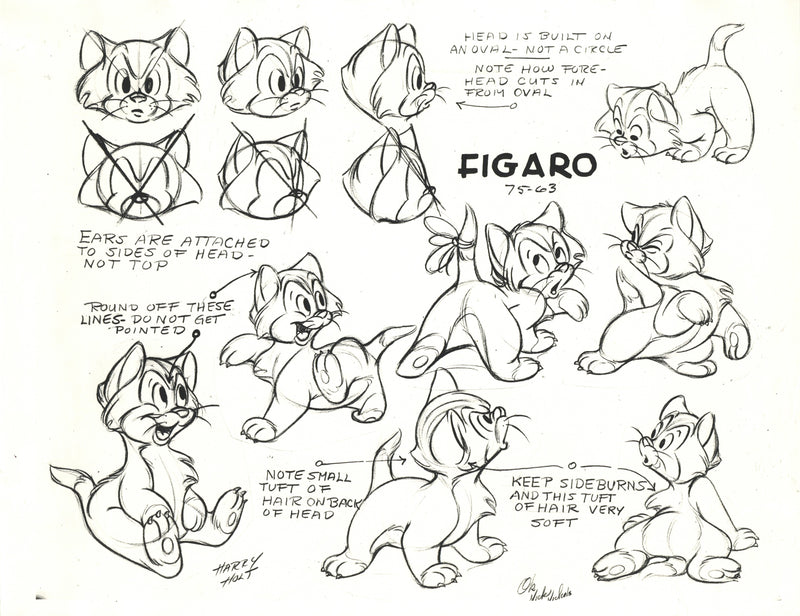 Pinocchio Original Stat Model Sheet: Figaro