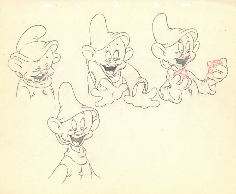 Snow White Original Model Sheet Drawings: Dopey