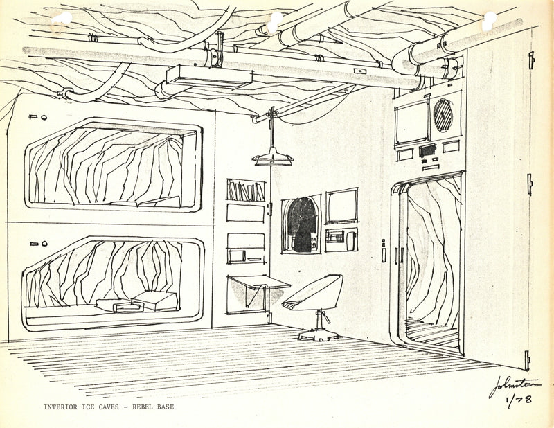 Star Wars: The Empire Strikes Back - Photostat Set Concept with Embedded Signature: Rebel Base Interior Ice Caves