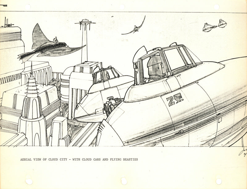 Star Wars: The Empire Strikes Back - Photostat Set Concept with Embedded Signature: Aerial View of Cloud City