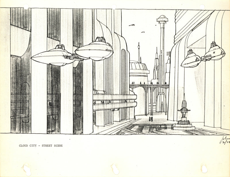 Star Wars: The Empire Strikes Back - Photostat Set Concept with Embedded Signature: Cloud City Street Scene