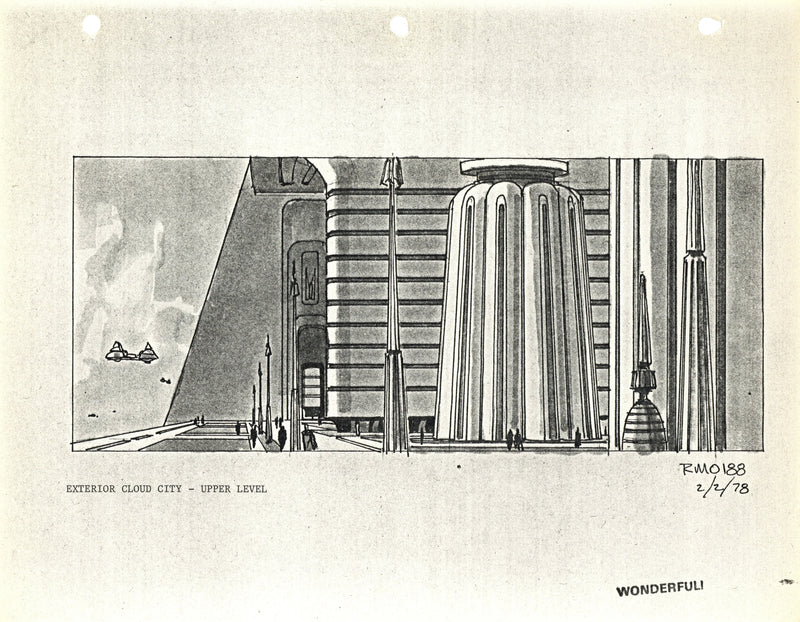 Star Wars: The Empire Strikes Back - Ralph McQuarrie Photostat Set Concept: Cloud City Exterior Upper Level