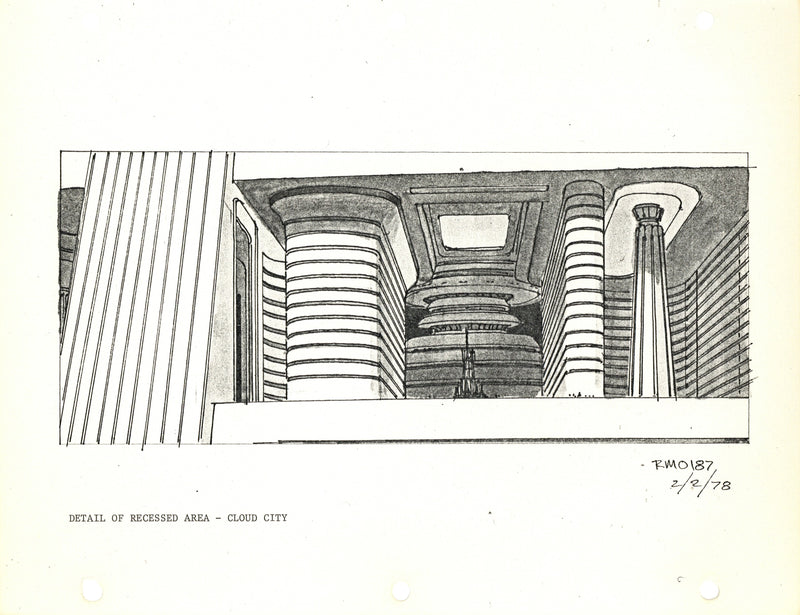 Star Wars: The Empire Strikes Back - Ralph McQuarrie Photostat Set Concept: Cloud City Recessed Area Detail