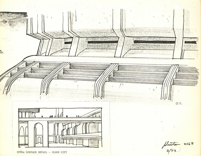 Star Wars: The Empire Strikes Back - Photostat Set Concept with Embedded Signature: Cloud City Upper Surface Detail