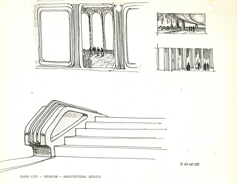 Star Wars: The Empire Strikes Back - Ralph McQuarrie Photostat Set Concept: Cloud City Interior Architectural Detail