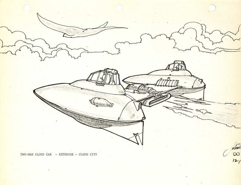 Star Wars: The Empire Strikes Back - Photostat Set Concept with Embedded Signature: Two Man Cloud Car