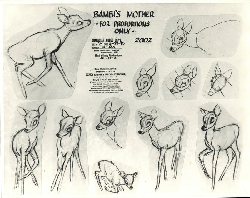 Bambi Original Stat Model Sheet: Bambi's Mother