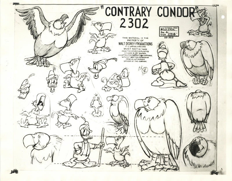 Contrary Condor Original Stat Model Sheet: Donald Duck, Condor, Chick