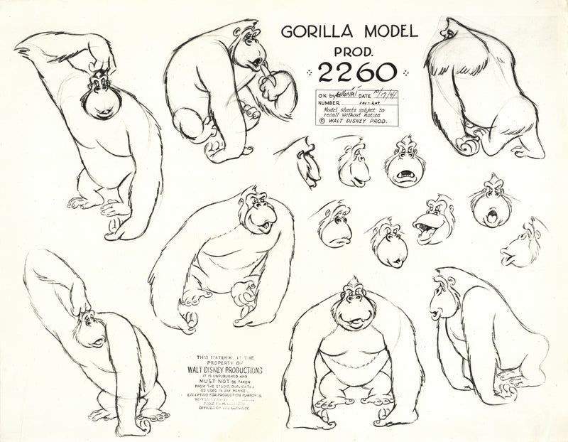Pluto at the Zoo Original Stat Model Sheet: Gorilla