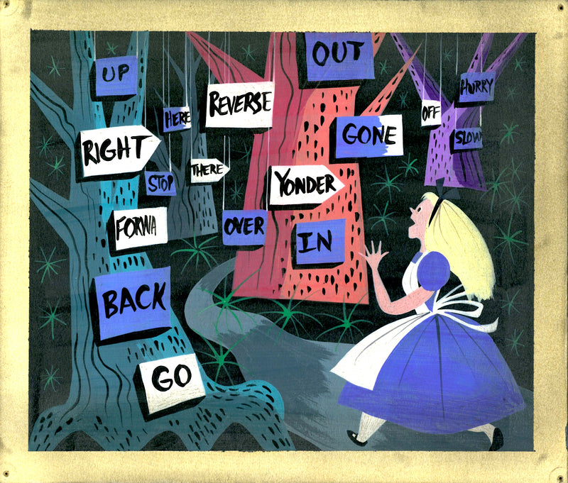 Alice in Wonderland Original Concept Painting by Mary Blair (Framed)