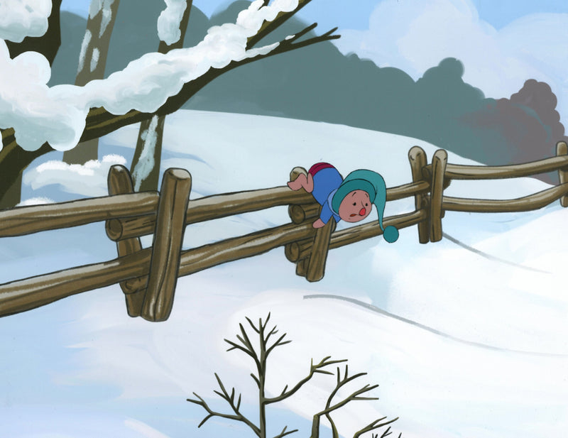 Winnie the Pooh Original Production Cel with Matching Drawing: Piglet