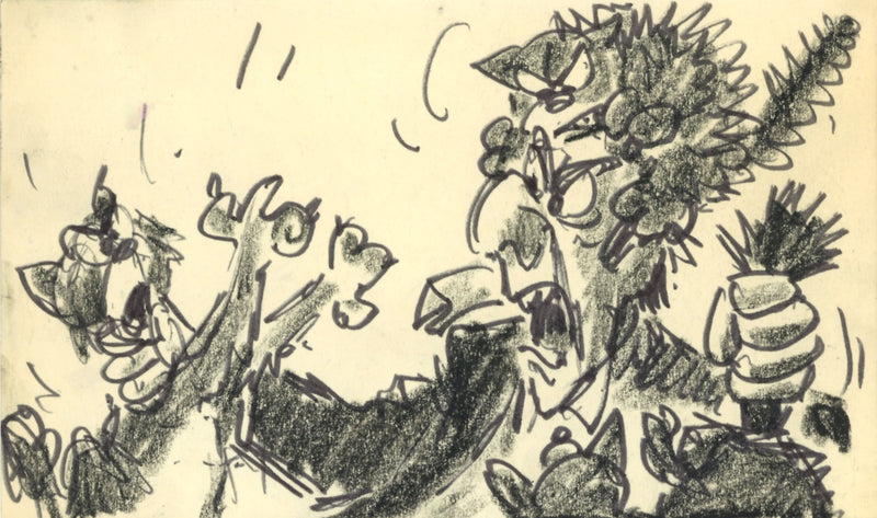 Aristocats Original Storyboard Drawing: Edgar, Alley Cats