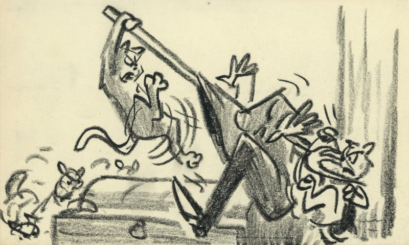Aristocats Original Storyboard Drawing: Edgar, Alley Cats