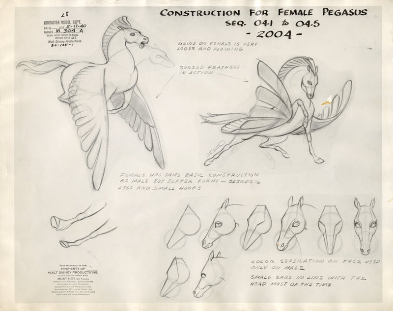 Fantasia Original Stat Model Sheet: Female Pegasus