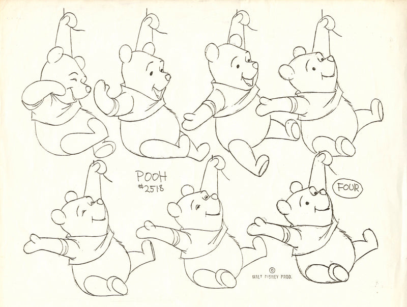 Winnie the Pooh and Tigger Too Original Stat Model Sheet: Winnie the Pooh