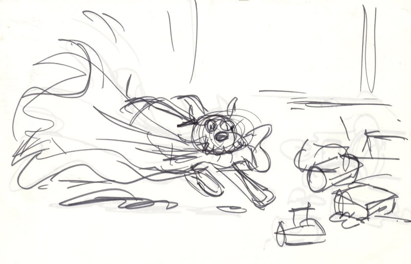 Oliver & Company Original Double-Sided Storyboard Drawing: Dodger