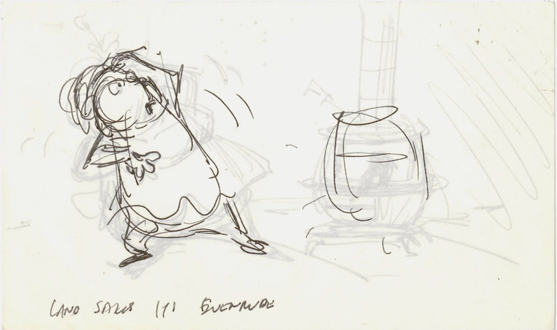 The Rescuers Storyboard Drawings (Set of 4): Bernard, Ellie Mae, Luke, Gramps