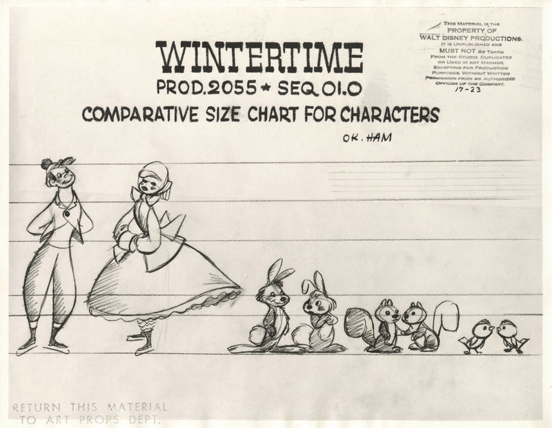 Once Upon A Wintertime Original Stat Model Sheet: Comparative Size Chart