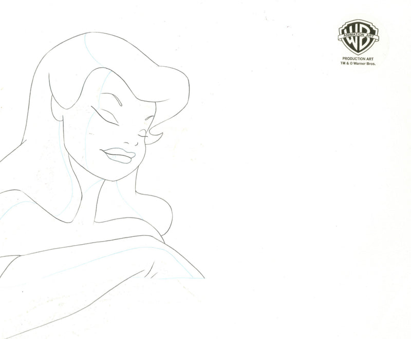 Batman The Animated Series Original Production Cel with Matching Drawing: Poison Ivy and Harley Quinn