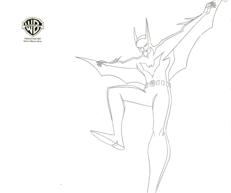 Batman Beyond Original Production Cel with Matching Drawing: Batman