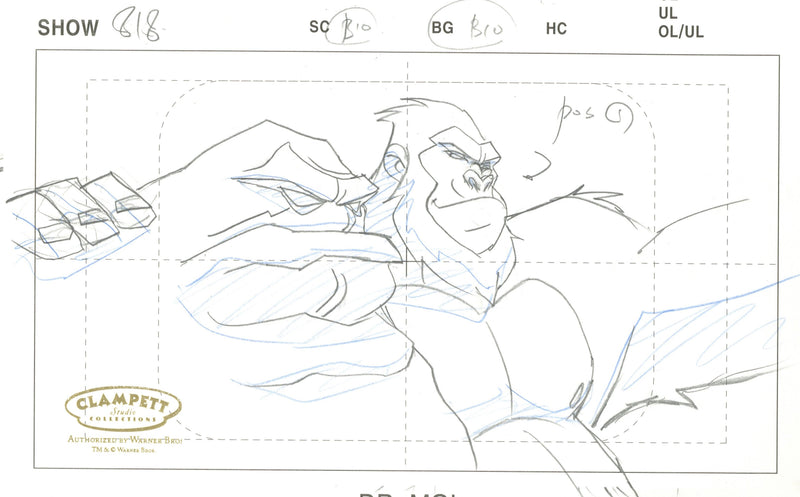 Justice League Original Production Drawing: Clayface and Grodd