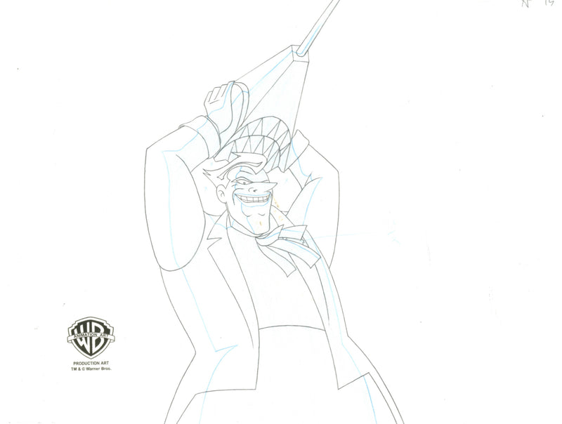 Batman: Mask of the Phantasm Original Production Cel with Matching Drawing Signed by Kevin Altieri: Joker