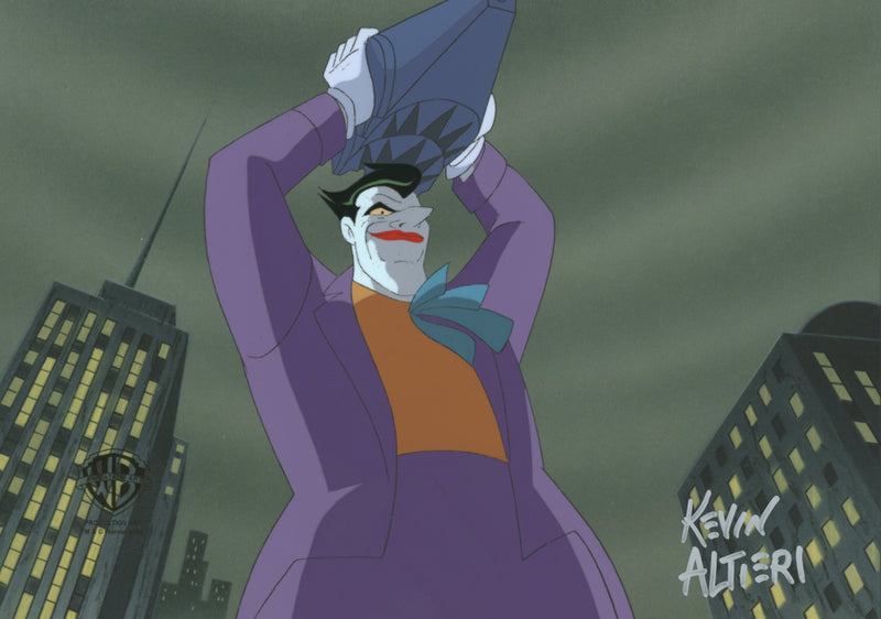 Batman: Mask of the Phantasm Original Production Cel with Matching Drawing Signed by Kevin Altieri : Joker