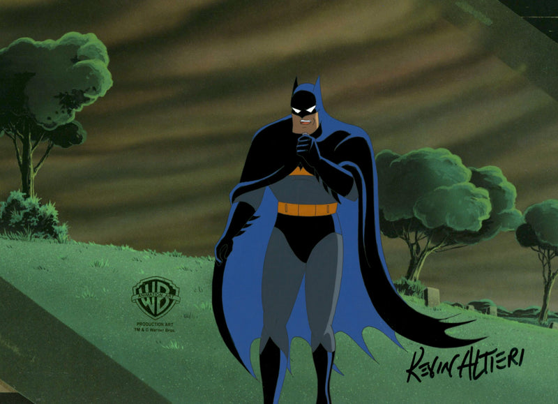 Batman: Mask of the Phantasm Original Production Cel with Matching Drawing Signed by Kevin Altieri: Batman