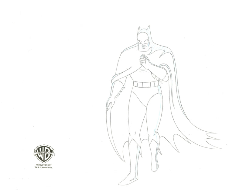 Batman The Animated Series Original Production Cel Signed by Kevin Altieri with Matching Drawing: Batman