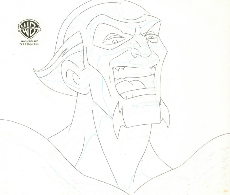 Batman The Animated Series Original Production Cel Signed by Kevin Altieri with Matching Drawing: Ra's Al Ghul