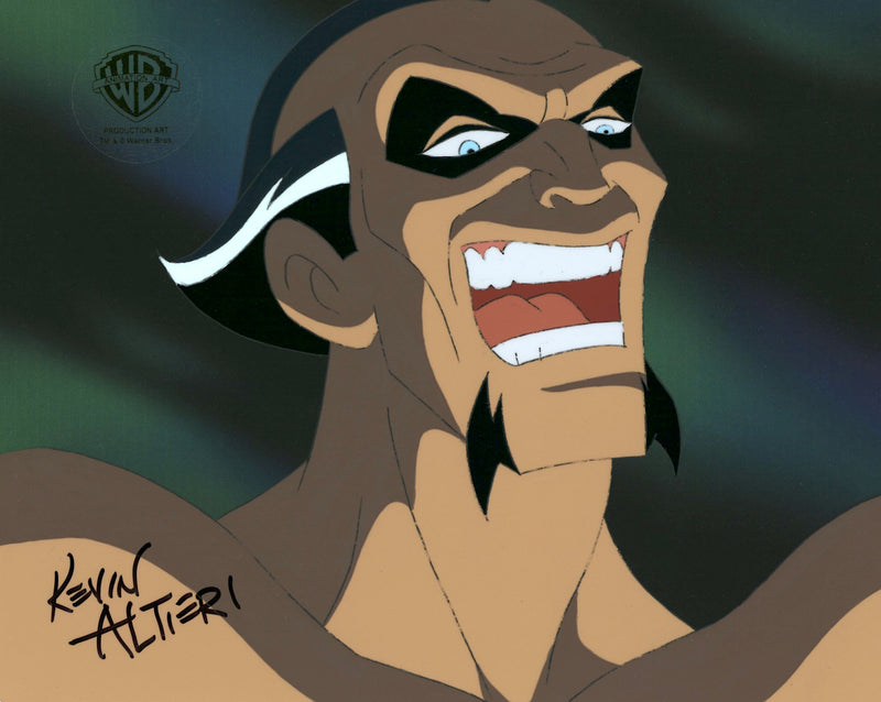 Batman The Animated Series Original Production Cel Signed by Kevin Altieri with Matching Drawing: Ra's Al Ghul