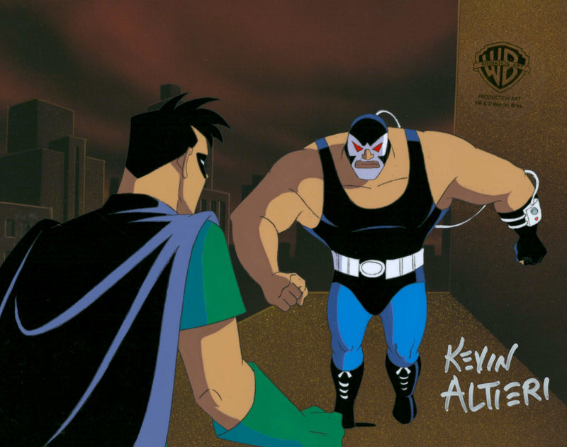 Batman The Animated Series Original Production Cel Signed By Kevin Altieri: Bane, Robin