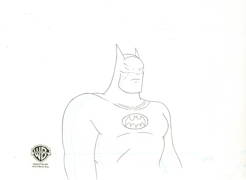 Batman The Animated Series Original Production Cel Signed by Kevin Altieri with Matching Drawing: Batman