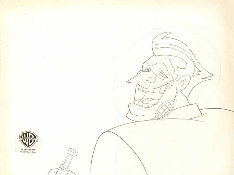 Batman The Animated Series Original Production Cel Signed by Kevin Altieri with Matching Drawing: Joker