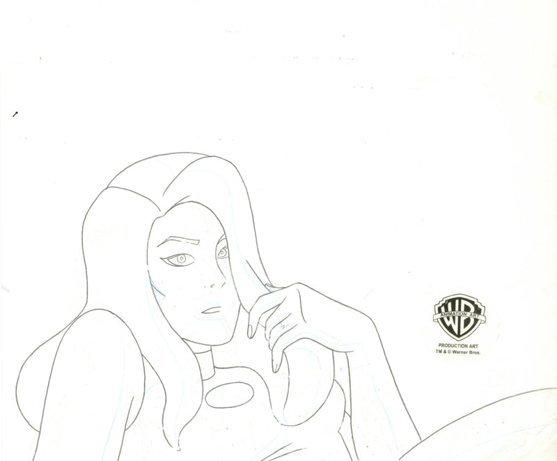 Batman The Animated Series Original Production Cel Signed by Kevin Altieri with Matching Drawing: Talia Al Ghul, Batman