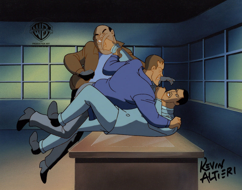 Batman The Animated Series Original Production Cel Signed by Kevin Altieri on Original Background: Harvey Dent