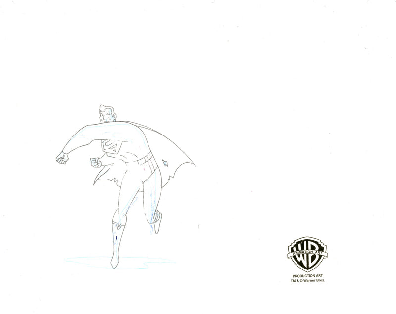 Superman the Animated Series Original Production Cel with Matching Drawings: Superman, Darkseid